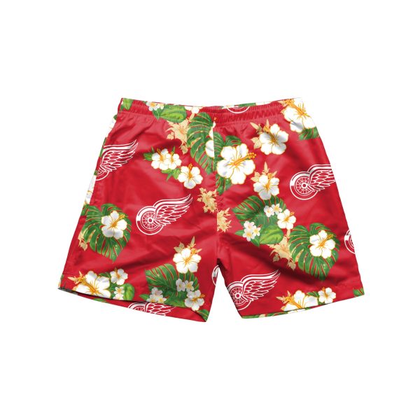 Detroit Red Wings NHL Mens Floral Slim Fit 5.5  Swimming Suit Trunks For Sale - Image 4